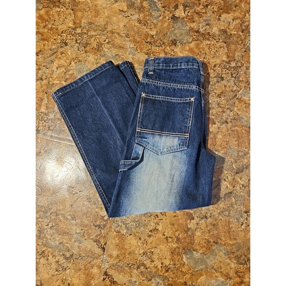 Southpole RN82628 Y2K Baggy Jeans 18 Dark Wash Contrast Stitch Utility (A253) - Picture 3 of 10